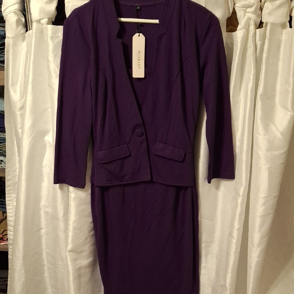 Mushare  Purple Midi Dress Med